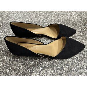 J. Crew Factory Sueded Zoe D'Orsay Flat Sandals Black 8 NWT
